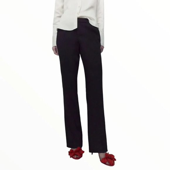 ZARA | Black | THE LOW RISE FLARE PANTS - Picture 5 of 11